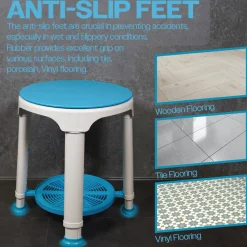 Aidapt douchekruk met draaibare zitting en opbergplank Sale