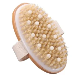 Badborstel massagekop met messing knoppen voor scrubben