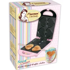 Bestron Wafelijzer Hartvormige Wafels Roze Hot