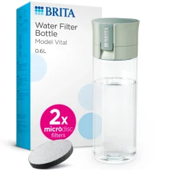 BRITA Waterfilterfles Vital 0.6L Lichtgroen inclusief 2 MicroDisc Single Unit Discount