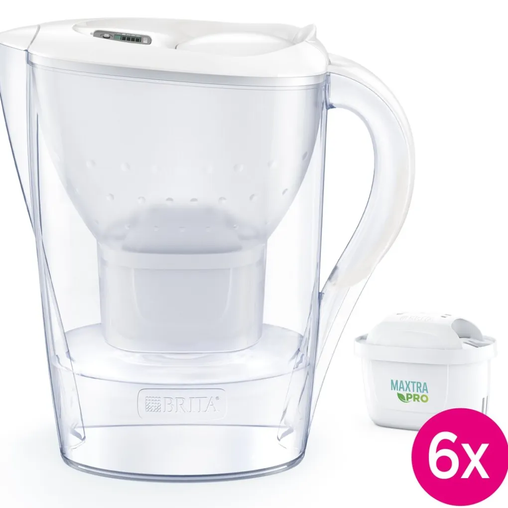 BRITA Waterfilterkan Marella Cool 2.4L Wit incl. 6 MAXTRA PRO ALL-IN-1 Waterfilterpatroon