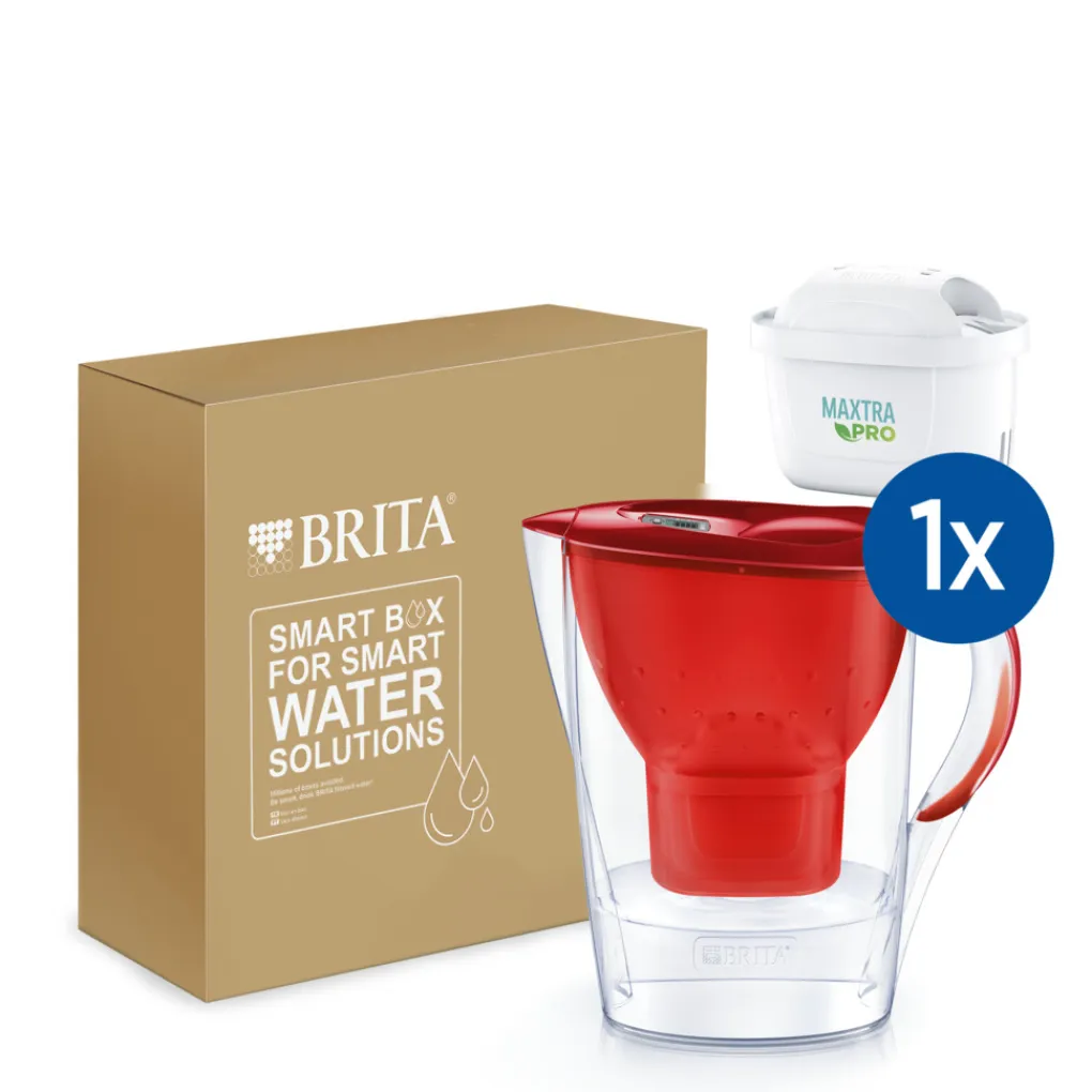 BRITA Waterfilterkan Marella Cool 2.4L Rood incl. 1 MAXTRA PRO ALL-IN-1 Waterfilterpatroon