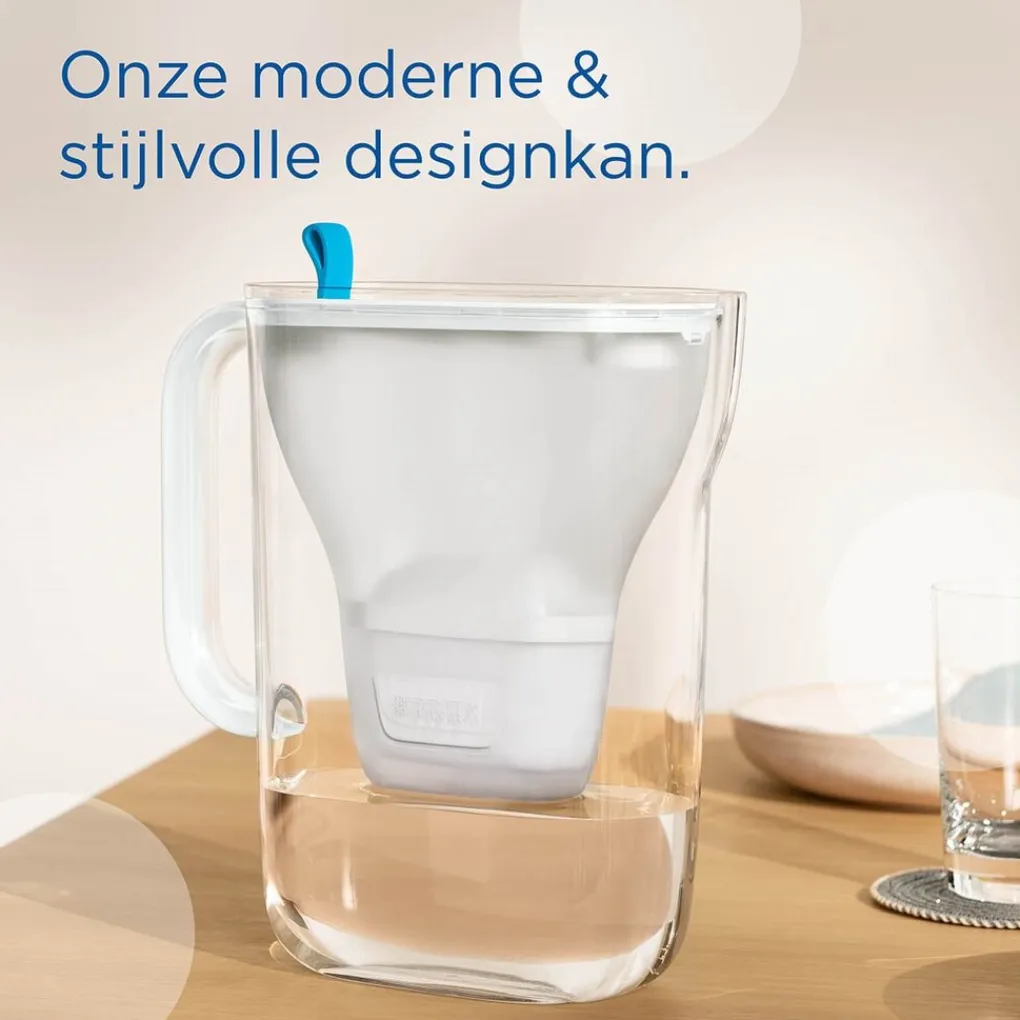 BRITA Waterfilterkan Style Cool 2.4L Blauw inclusief 3 MAXTRA PRO waterfilterpatroon Outlet