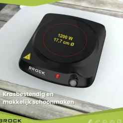 Brock Electronics compacte 1 pits elektrische infrarood kookplaat Discount
