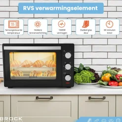 Brock Electronics elektrische mini vrijstaande convectie grill oven Outlet
