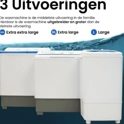 Brock xl camping wasmachine met dubbele trommel 6,8kg was en 5,0kg centrifuge capaciteit Online