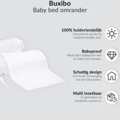 Buxibo Baby Bed Omrander Bedbumper Hoofdbeschermer Set van 2 Discount