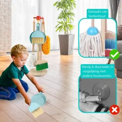 Buxibo Houten Kinder Schoonmaak Set Kids Speelgoed Cleaning Set Houten Gereedschap Online