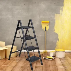 Buxibo Keukentrapje Vouwladder 4 Staps Keukenopstapje Opvouwbare ladderkruk Discount