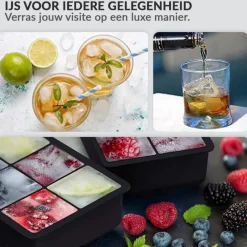 Buxibo Luxe IJsblokvormen Set van 4 Ice Cube Tray