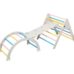 Buxibo XXL Klimrek Opvouwbare Driehoek Klimboog Helling met Glijbaan Montessori Online