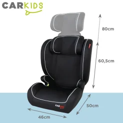 Carkids I-Size Autostoeltje Frankie 100-150cm Zwart/Wit Best