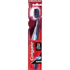 Colgate 360 Black Charcoal Medium Tandenborstel Clearance