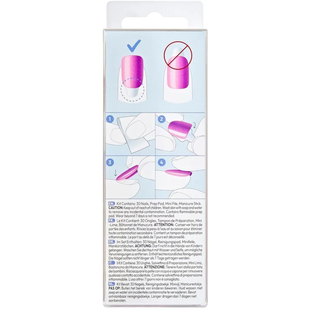 Impress Color FX by The No Glue Mani Levels Kunstnagels Hot