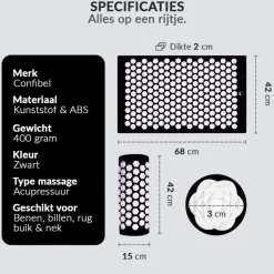 Confibel Acupressure Mat en Kussen Spijkermat + Kussen set + Triggerpoint bal New