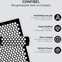 Confibel Acupressure Mat en Kussen Spijkermat + Kussen set + Triggerpoint bal New