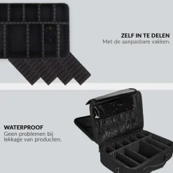 Confibel Cosmetica Koffer Make-up Koffer met verstelbare vakken Clearance