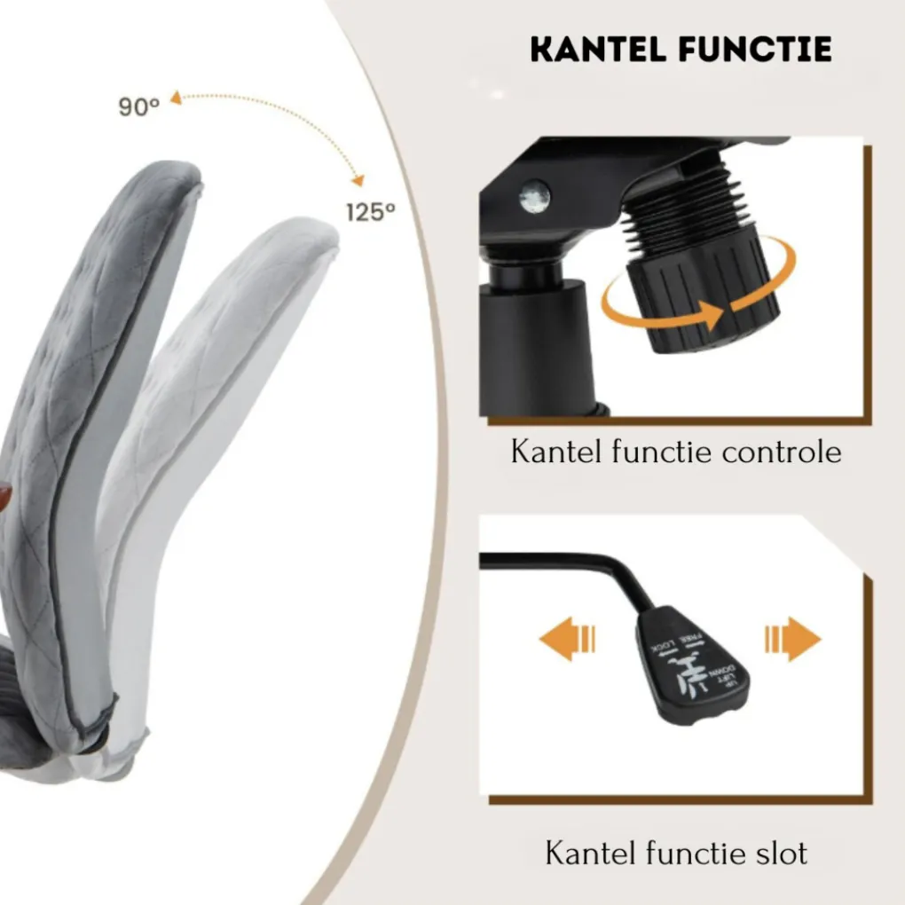 Costway Fluwelen Vintage Bureaustoel Met Kantelbare Rugleuning Best