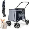 Trendmix Costway opvouwbare xl hondenbuggy met ademend gaas en opbergvakken Outlet