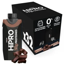 DANONE HiPRO Chocolade Proteïneshake Voordeelverpakking 32 x 330ml New