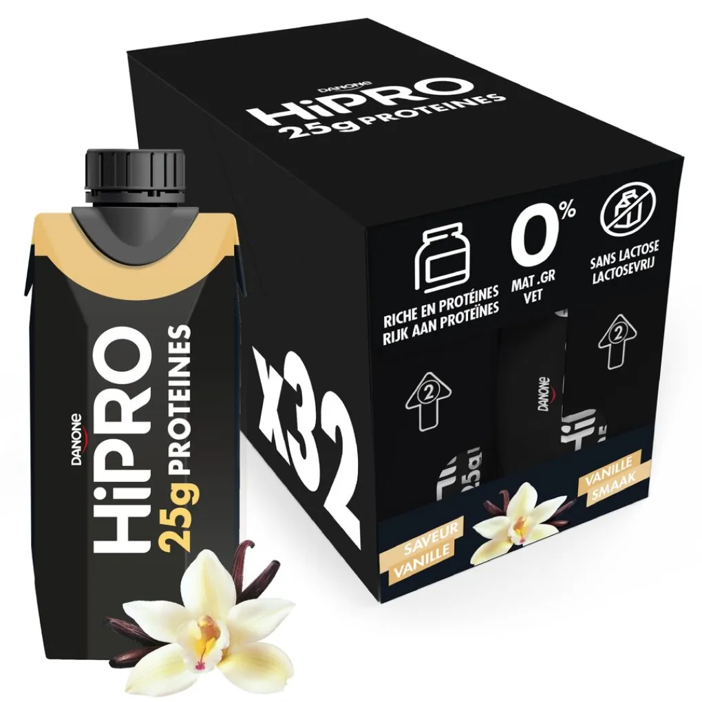 DANONE HiPRO Vanille Proteïneshake Voordeelverpakking 32 x 330ml