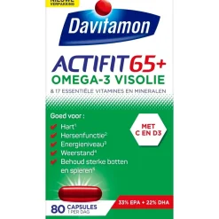 Davitamon Actifit 65+ Omega-3 Visolie Multivitamine & Mineralen Capsules Discount