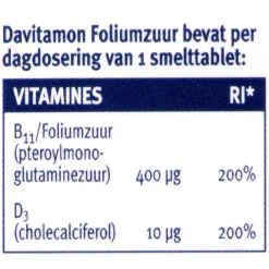 Davitamon Foliumzuur Extra Vitamine D3 Smelttabletten Best