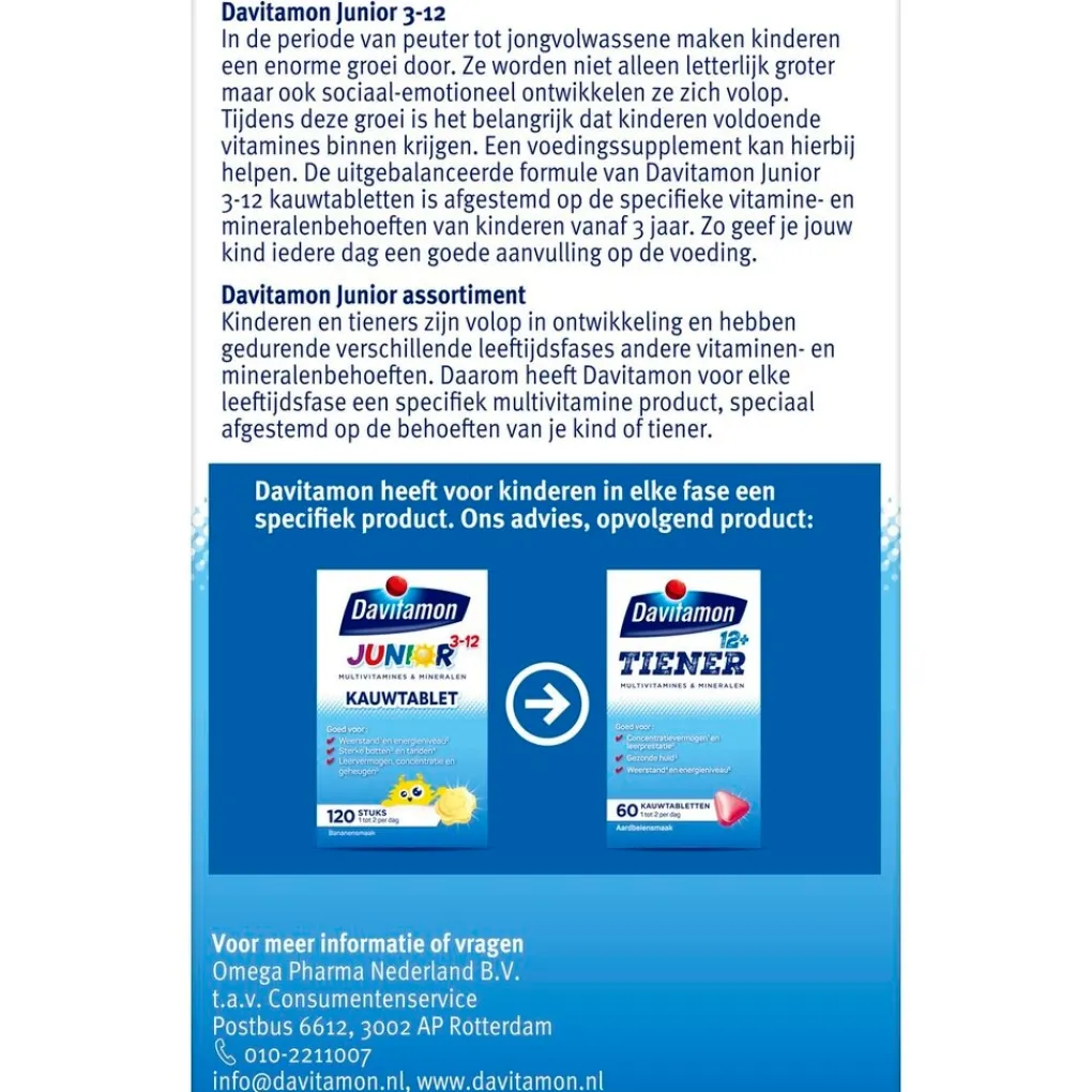 Davitamon Junior 3-12 Banaan Kauwtabletten Best