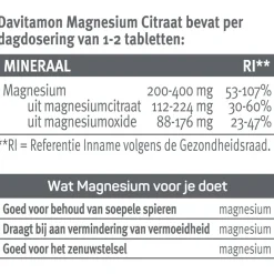 Davitamon Magnesiumcitraat + Magnesiumoxide Tabletten Outlet