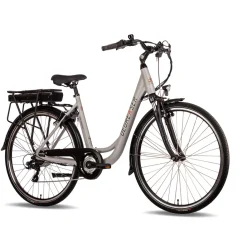 Degreaser dames ebike 45 cm 10.4 Ah 7sp zilver New