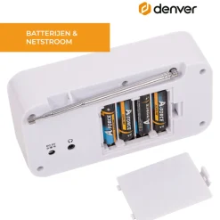Denver DAB42W Noodradio DAB+/FM-radio met Bluetooth Outlet