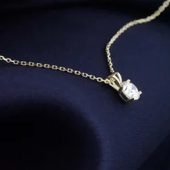 Di Lusso 14K Gouden Collier met hanger – 0.25 ct Lab Grown Diamant