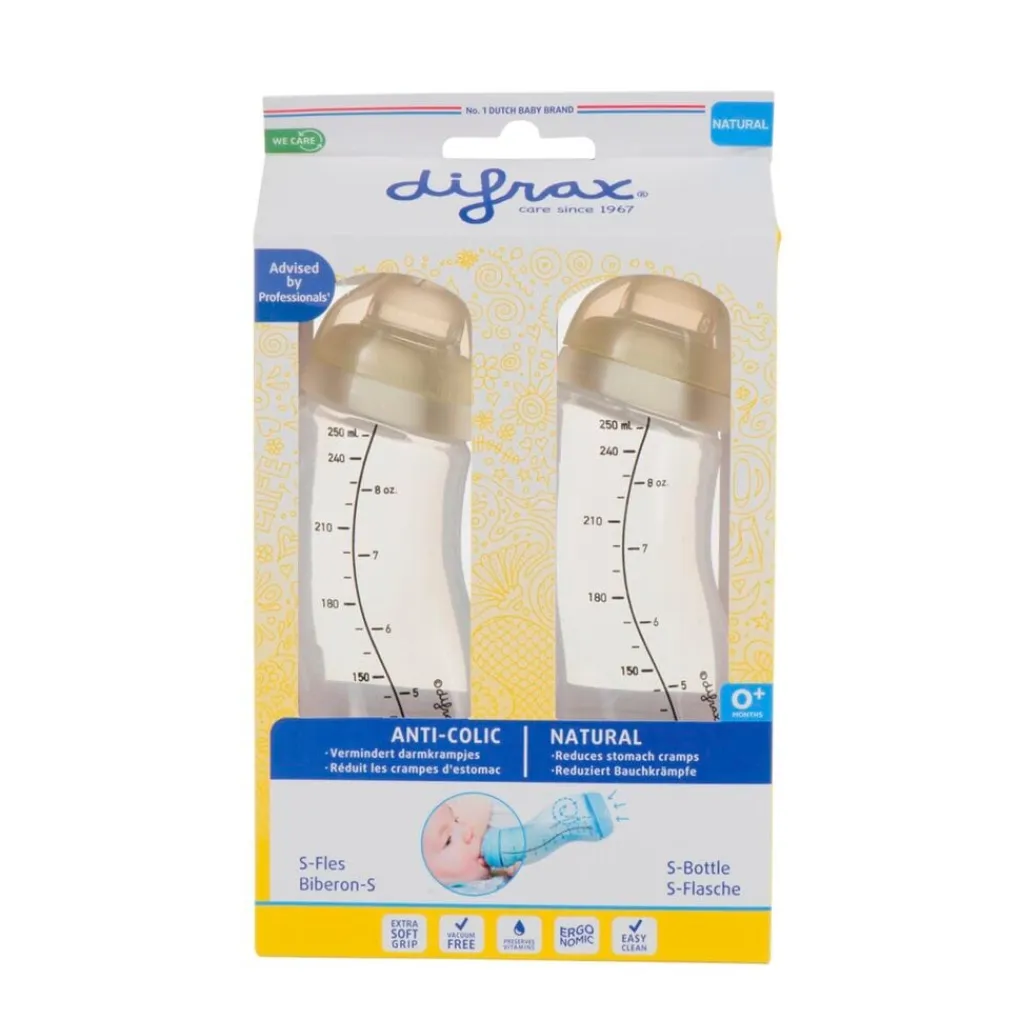 Difrax Natural 0+M S-Fles 2-Pak Best