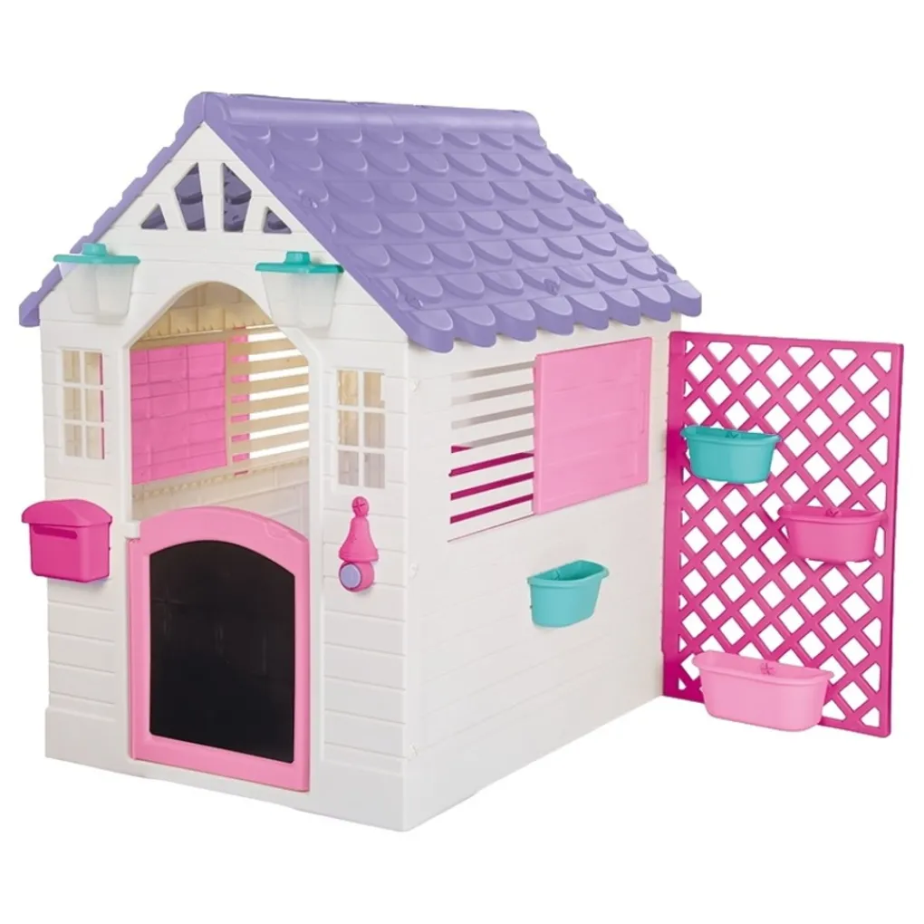 Dolu Garden Wit/Roze Speelhuisje met Accessoires Best