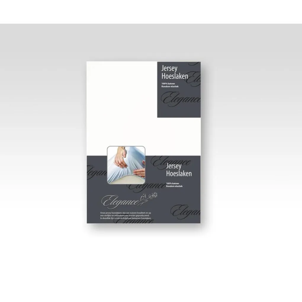 Elegance Hoeslaken Jersey Katoen Stretch 35cm Hoge Hoek - wit 80/90x190/200cm Sale