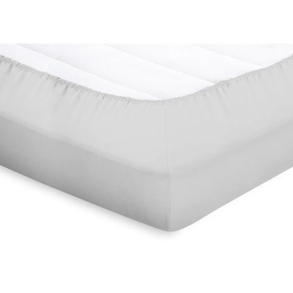 Elegance Splittopper Hoeslaken Perkal Katoen - licht grijs 180x210/220cm Outlet