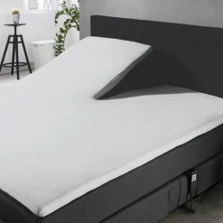 Elegance Splittopper Hoeslaken Perkal Katoen - licht grijs 180x210/220cm Outlet