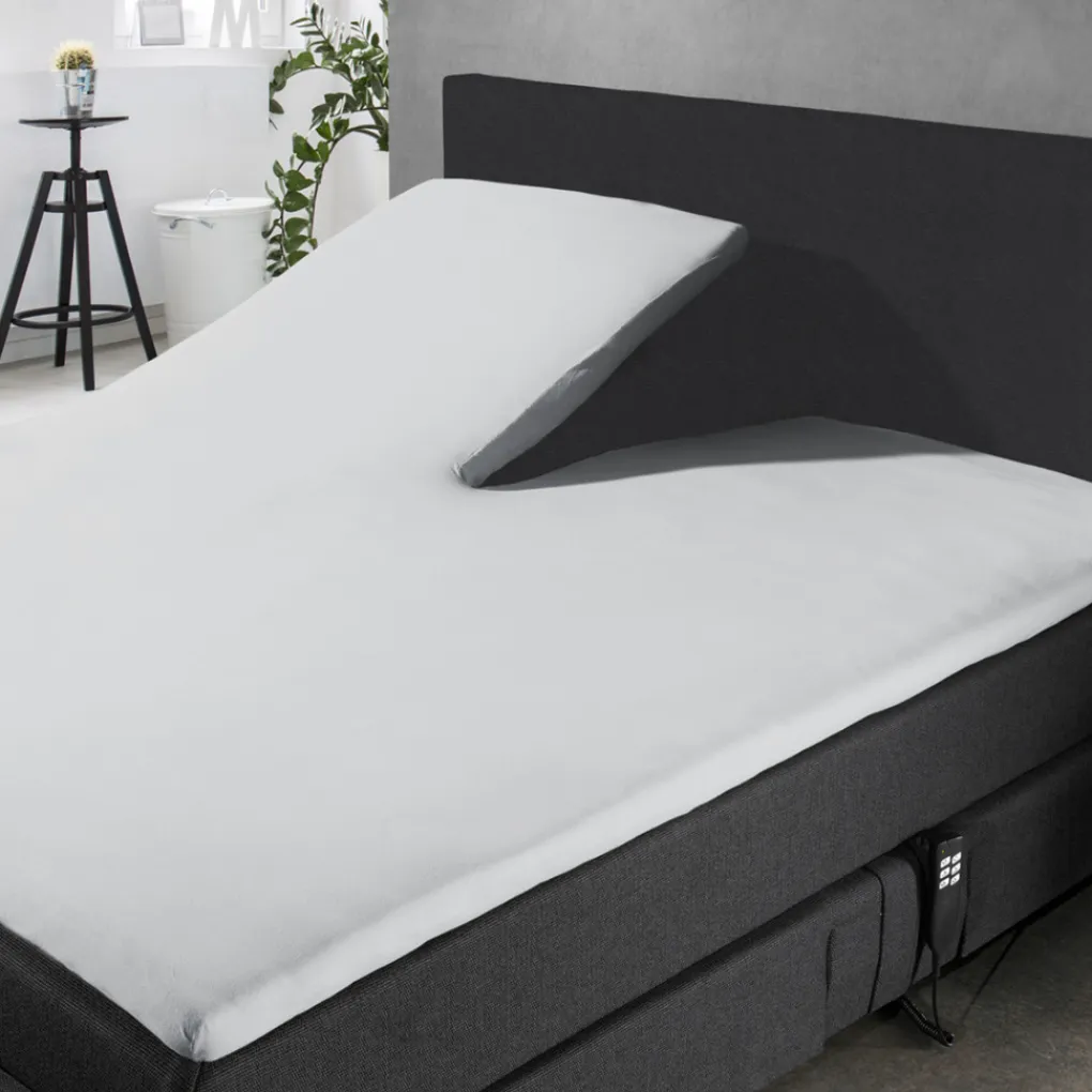 Elegance Splittopper Hoeslaken Perkal Katoen - licht grijs 180x210/220cm Outlet