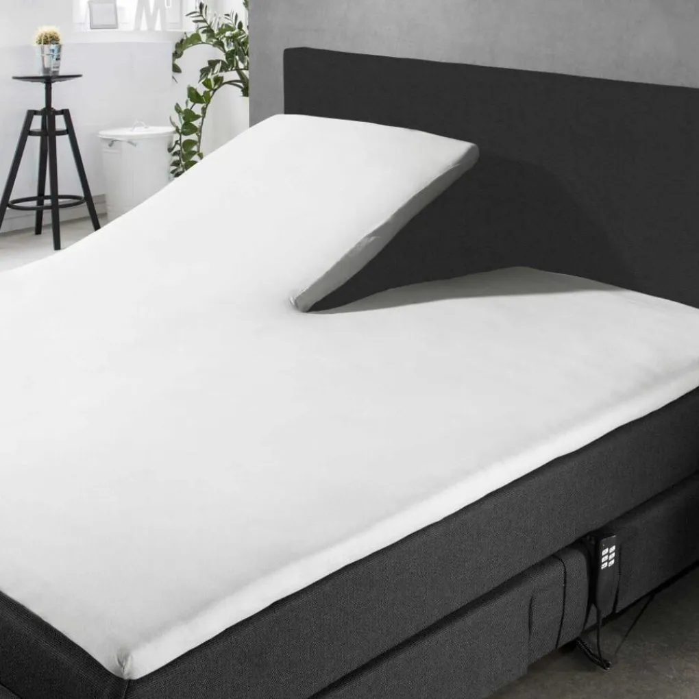 Elegance Splittopper Hoeslaken Jersey Katoen Stretch - wit 160x200cm Sale