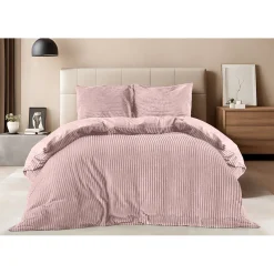 Eleganzzz Dekbedovertrek Teddy Rib Fleece - light pink 240x200/220cm Outlet