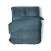 Eleganzzz Dekbedovertrek Flanel Fleece - steel blue 200x200/220cm Outlet