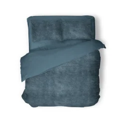 Eleganzzz Dekbedovertrek Flanel Fleece - steel blue 200x200/220cm Outlet