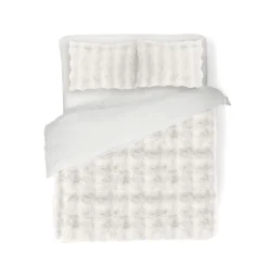 Eleganzzz Dekbedovertrek Bubble Pom Pom Rabbit Fur - off white 240x200/220cm Best
