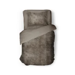 Eleganzzz Dekbedovertrek Flanel Fleece - taupe grey 140x200/220cm