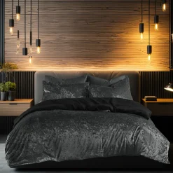 Eleganzzz Dekbedovertrek Crushed Velvet - black 140x200/220cm Online