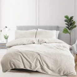 Eleganzzz Dekbedovertrek Teddy Pluche - off white 240x200/220cm Clearance