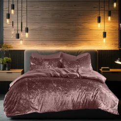 Eleganzzz Dekbedovertrek Crushed Velvet - rose 140x200/220cm New