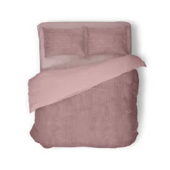 Eleganzzz Dekbedovertrek Teddy Rib Fleece - old rose 200x200/220cm Outlet