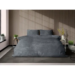 Eleganzzz Dekbedovertrek 3D Embossed Velvet Wave - dark grey 140x200/220cm Outlet