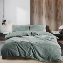 Eleganzzz Dekbedovertrek Teddy Pluche - jade 200x200/220cm